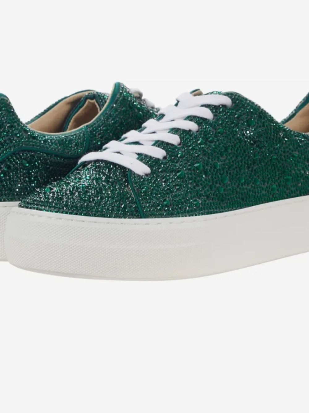 Betsey Johnson Green Glitter Platform Sneakers 9.5